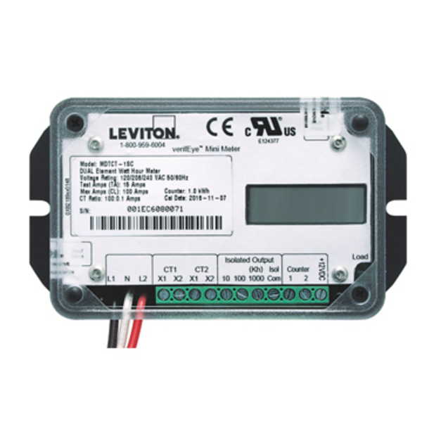 Leviton VOLTAGE OR CURRENT METERS DUAL MM 0.1KWH 200A NO MDTCT-2NC